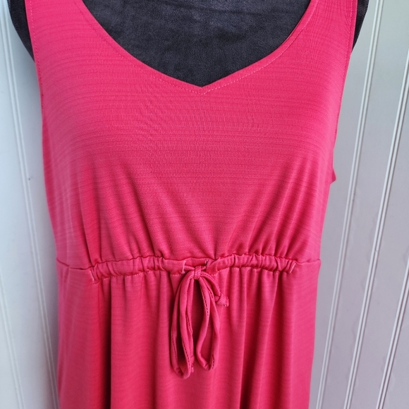 Columbia Dress Easy Does It Sleeveless Drawstring Waist Hot Pink Stretch XL - Picture 3 of 13